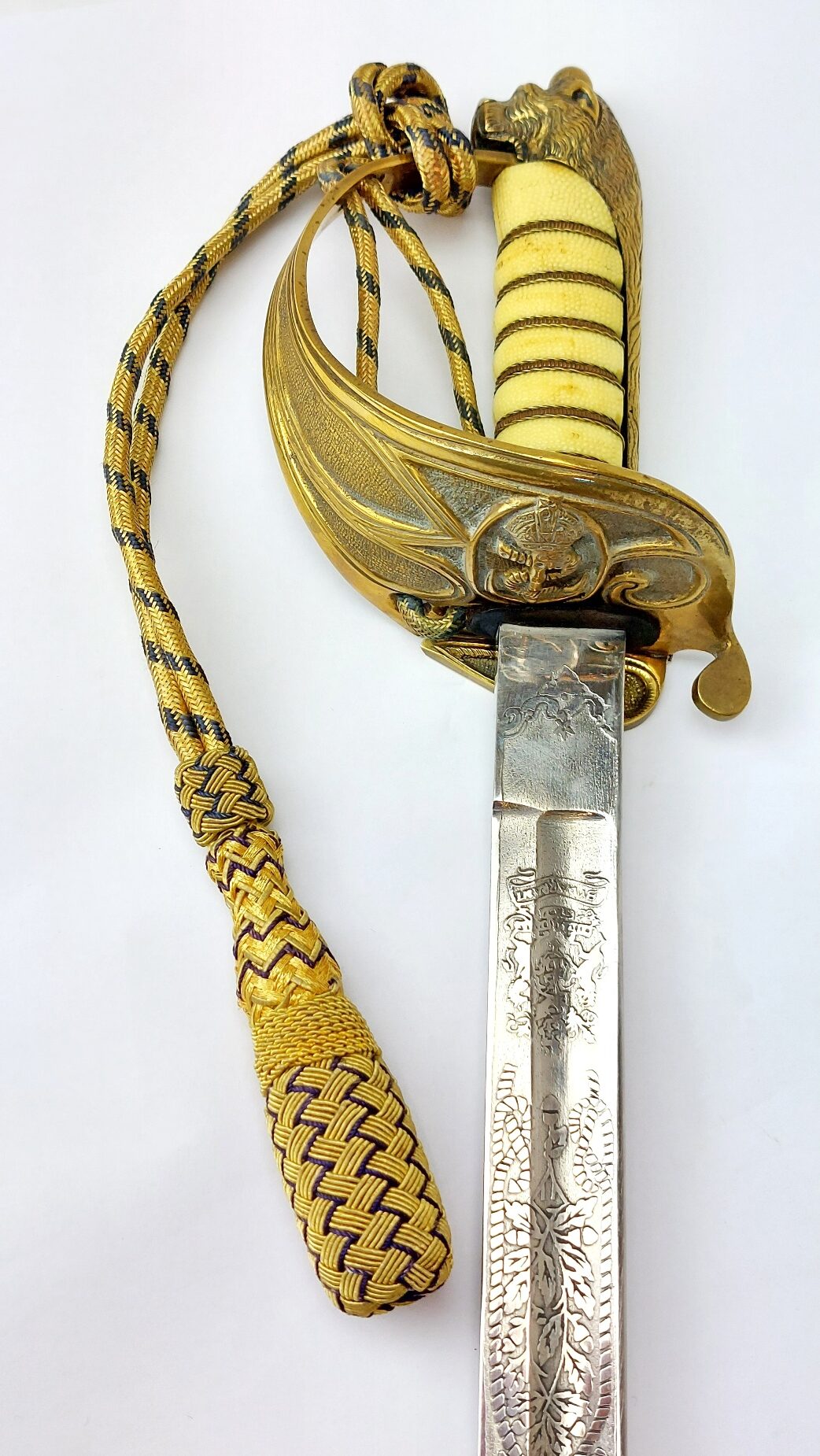 British, George V Era, Pattern 1827 Royal Navy Officer’s Parade Sword with Scabbard & Portepee - Image 23