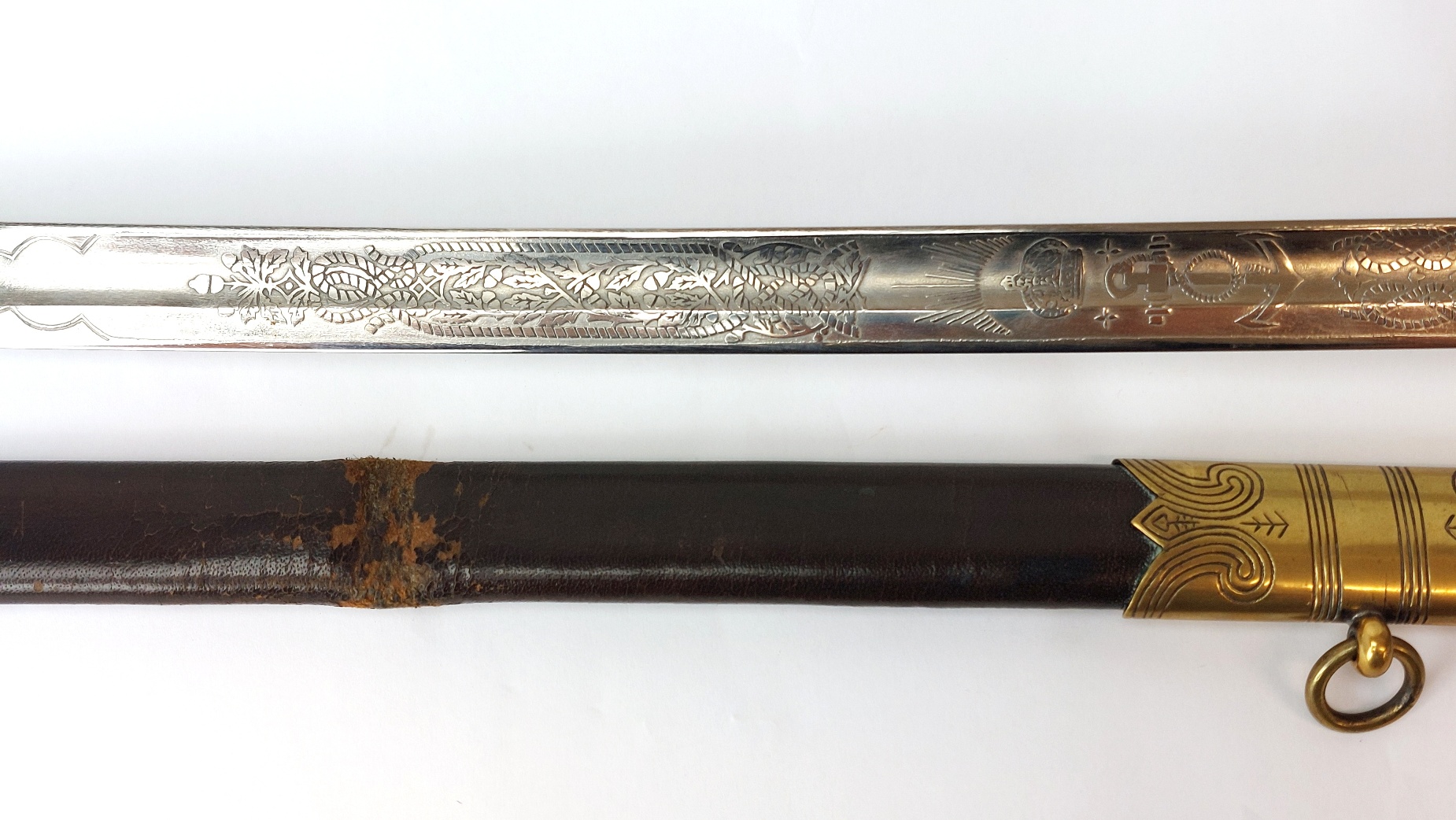 British, George V Era, Pattern 1827 Royal Navy Officer’s Parade Sword with Scabbard & Portepee - Image 3