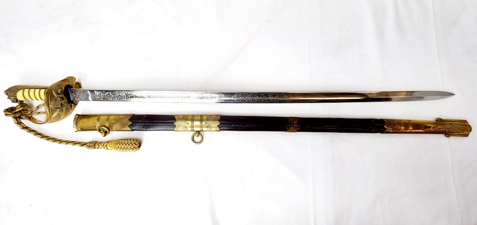 British, George V Era, Pattern 1827 Royal Navy Officer’s Parade Sword with Scabbard & Portepee - Image 5