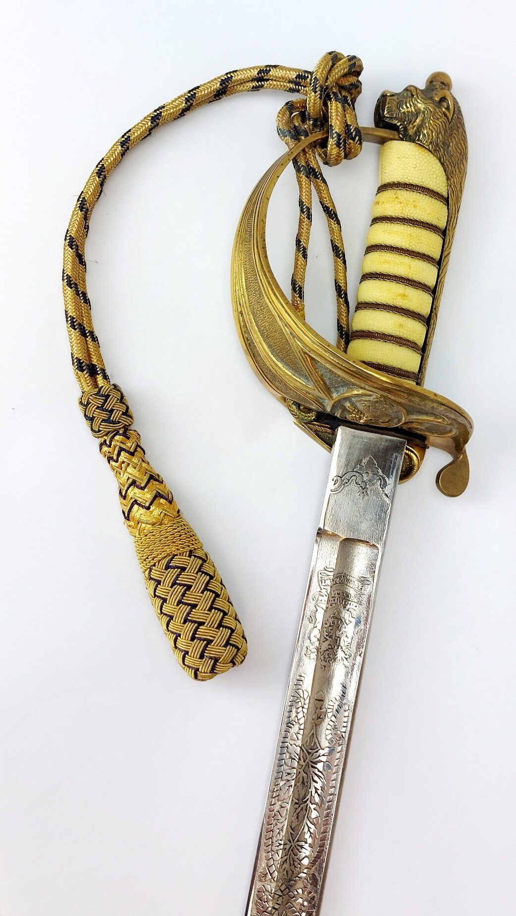 British, George V Era, Pattern 1827 Royal Navy Officer’s Parade Sword with Scabbard & Portepee - Image 9