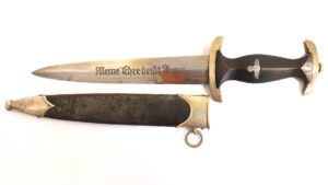 German, WW2-1939, Third Reich SS Model 1933 Dienstdolch (Service Dagger), Robert Klaas, Solingen (RZM M7/37 & SS Contract RZM 1051/39), with Original Scabbard
