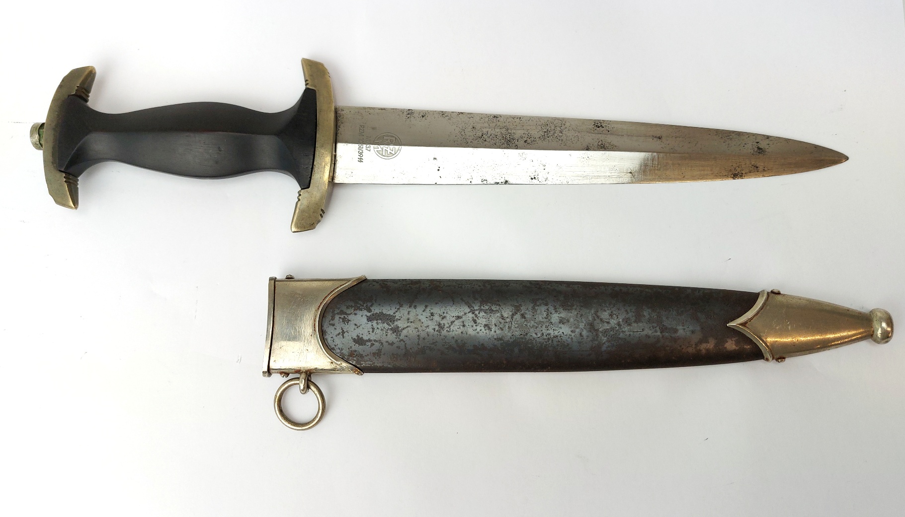 German, WW2-1939, Third Reich SS Model 1933 Dienstdolch (Service Dagger), Robert Klaas, Solingen (RZM M7/37 & SS Contract RZM 1051/39), with Original Scabbard - Image 4