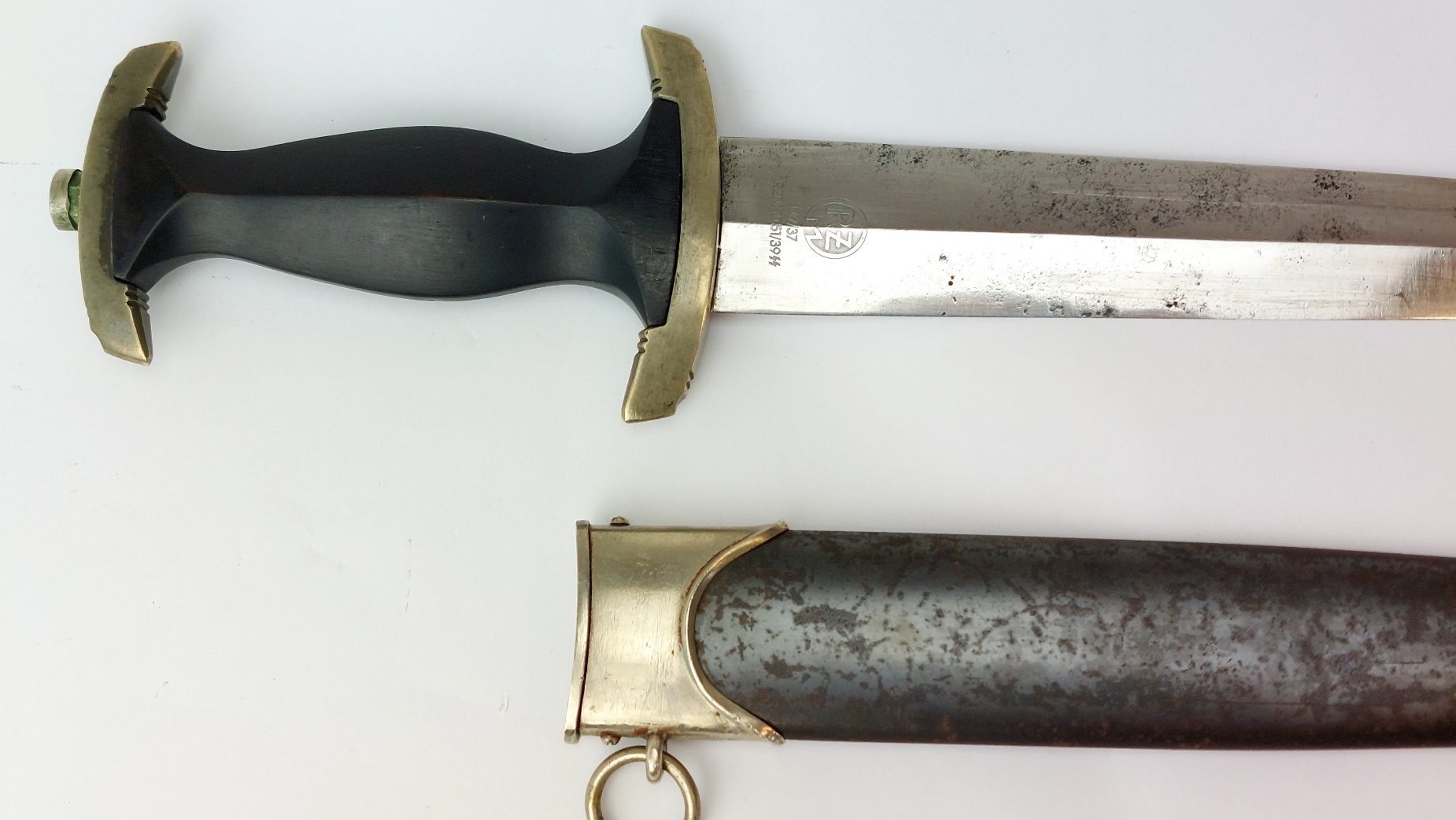 German, WW2-1939, Third Reich SS Model 1933 Dienstdolch (Service Dagger), Robert Klaas, Solingen (RZM M7/37 & SS Contract RZM 1051/39), with Original Scabbard - Image 5