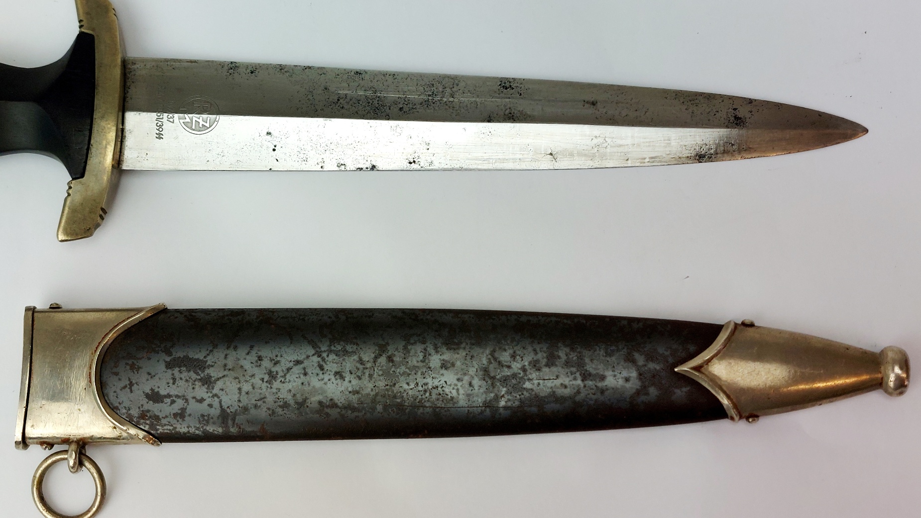 German, WW2-1939, Third Reich SS Model 1933 Dienstdolch (Service Dagger), Robert Klaas, Solingen (RZM M7/37 & SS Contract RZM 1051/39), with Original Scabbard - Image 6