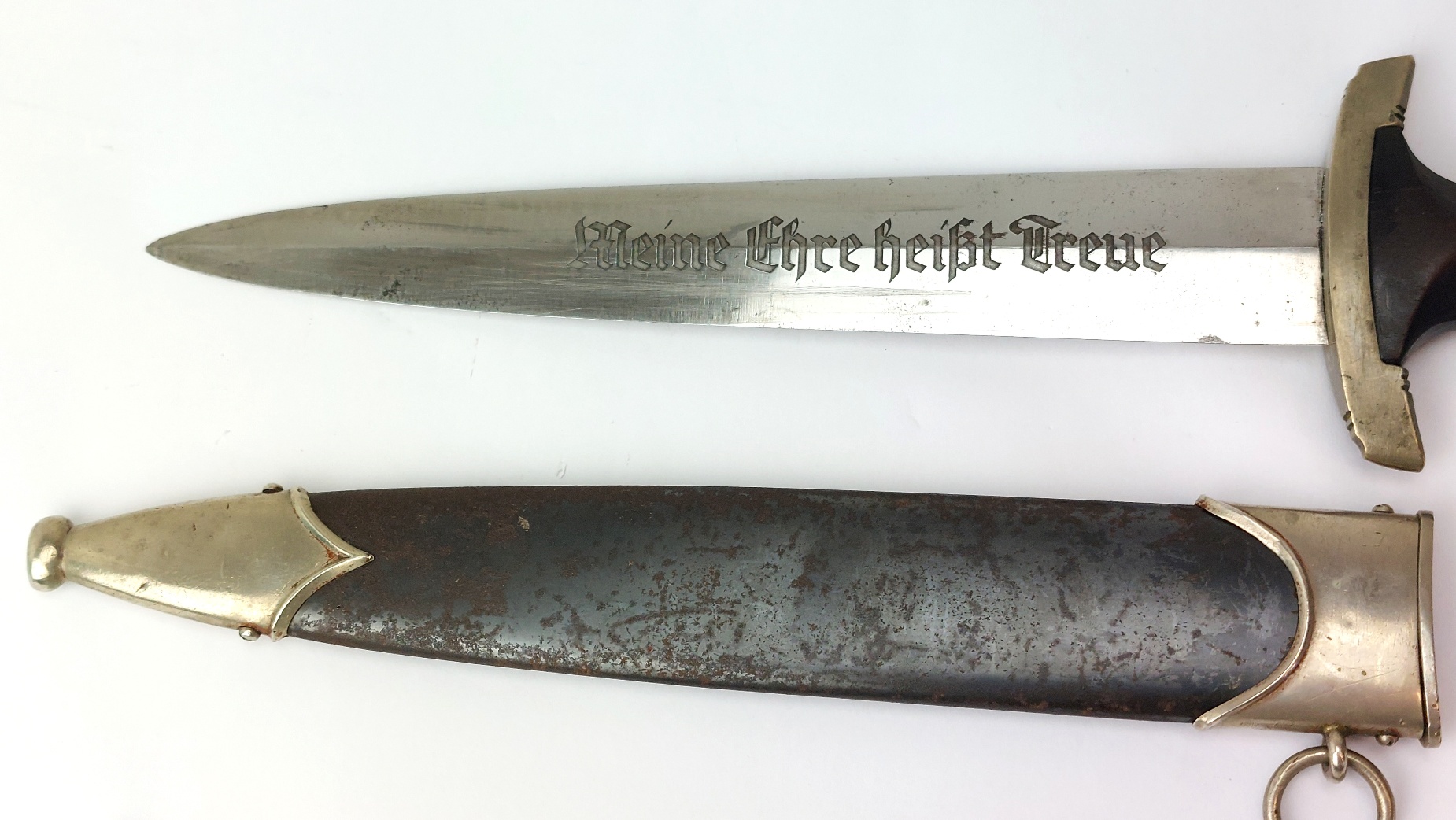 German, WW2-1939, Third Reich SS Model 1933 Dienstdolch (Service Dagger), Robert Klaas, Solingen (RZM M7/37 & SS Contract RZM 1051/39), with Original Scabbard - Image 2