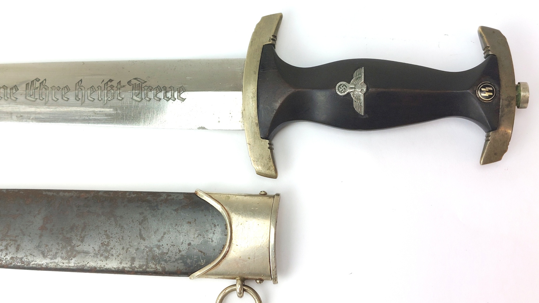 German, WW2-1939, Third Reich SS Model 1933 Dienstdolch (Service Dagger), Robert Klaas, Solingen (RZM M7/37 & SS Contract RZM 1051/39), with Original Scabbard - Image 3