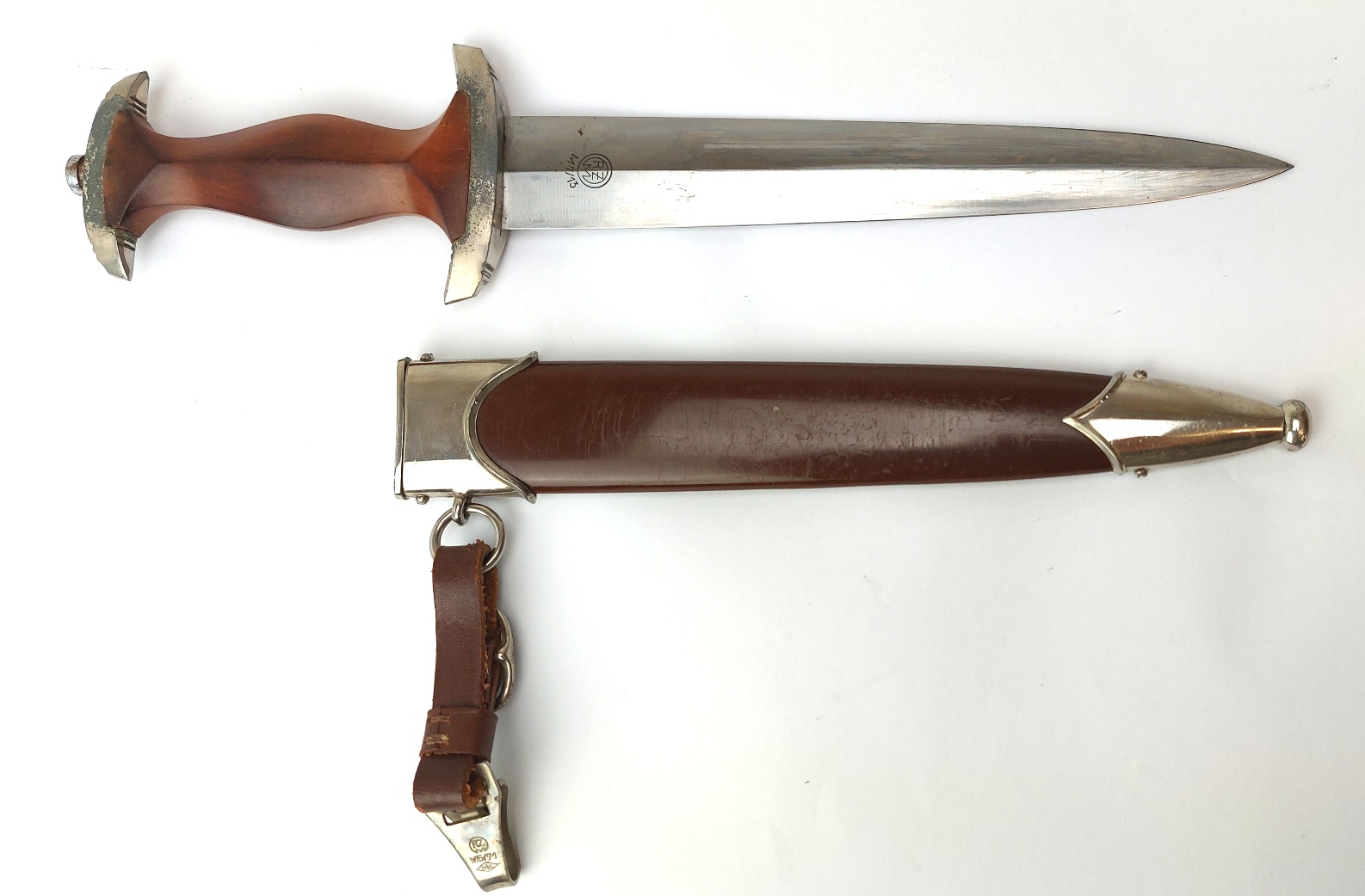 German, WW2, Third Reich SA (Sturmabteilung) Honour Dagger, RZM M7/13 by Arthur Schüttelhöfer & Co., with Original Scabbard and RZM Hanger - Image 4