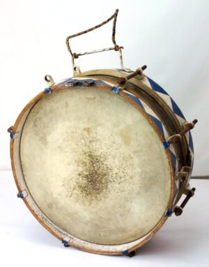 German, Third Reich Period, Hitler Youth / Regional Youth Organisation Side Drum by Lefima – Bavarian Blue & White Pattern