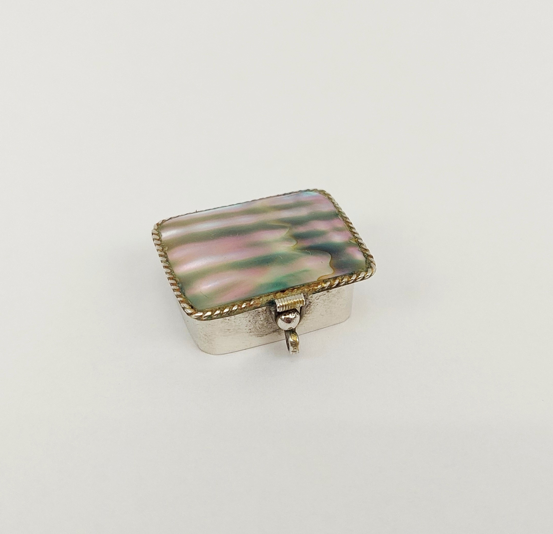 Sterling Silver And Mother of Pearl Pill Box