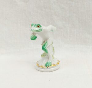 c1955 Meissen Porcelain Green Frog Bishop Chess Piece by Alexander Struck