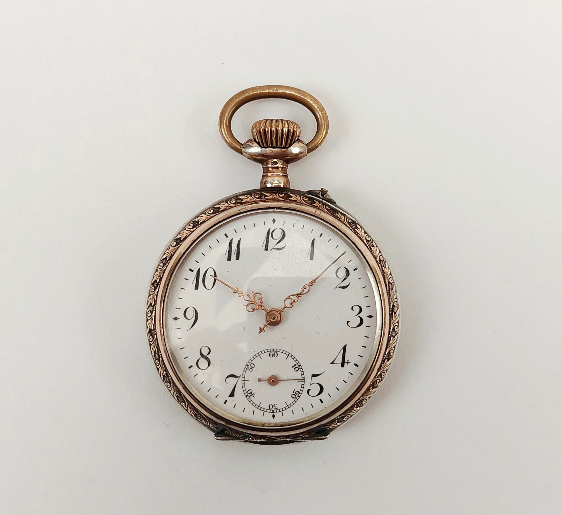 Circa 1900 French .800 Silver Pin Set Pocket Watch