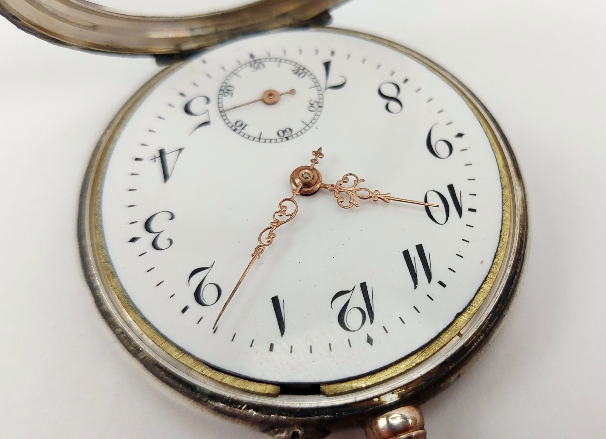 Circa 1900 French .800 Silver Pin Set Pocket Watch - Image 9