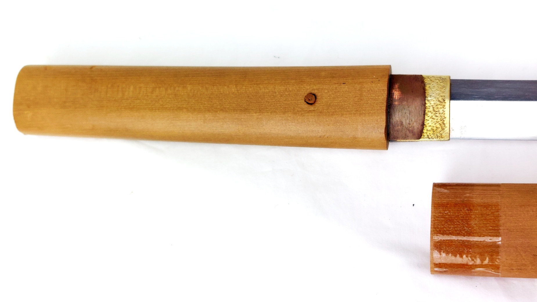 Japanese, Edo Period or Earlier, Wakizashi with Unsigned (Mumei) Blade in Shirasaya, Bearing Attribution to "Nōshū Seki Magoroku Kanemoto" - Image 6