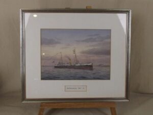 Late Victorian Watercolour Of HMS Barracouta By George P.C. Gray