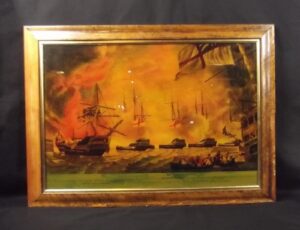 Print On Glass Of The Battle Of The Nile At 10 O’clock At Night After R. Dodd