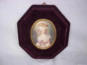 Very Fine Miniature Portrait Of Maria Luisa of Savoy, c1830