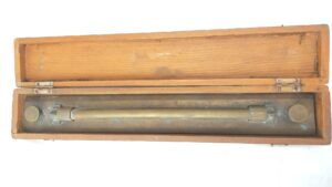 British / European, Late Victorian–Early 20th Century, Brass Parallel Rule / Draughtsman’s Straightedge, in Wooden Case