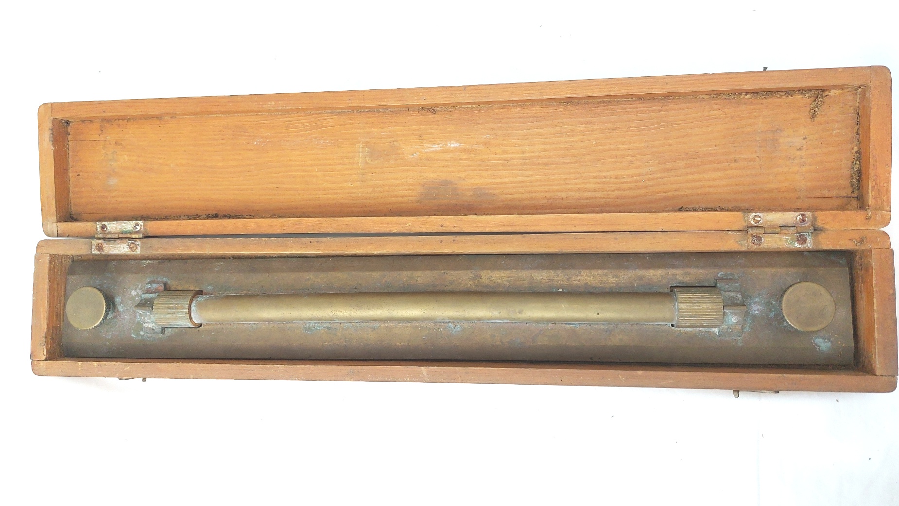 British / European, Late Victorian–Early 20th Century, Brass Parallel Rule / Draughtsman’s Straightedge, in Wooden Case