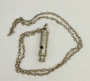 Vintage J Hudson The Metropolitan Police Whistle And Chain