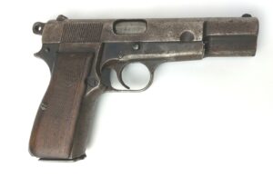 German Occupation, WW2-c.1943, FN Browning Hi-Power / Pistole 640(b), WaA140, Serial 45800a, Matching Nos, EU Deactivated