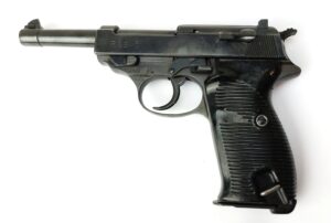 German, WW2-c.1941, Walther P38 Semi-Automatic Pistol, ac/41, Soviet Capture “X”, Serial no. 8057c, WaA359, Old Spec Pre-EU Deactivated