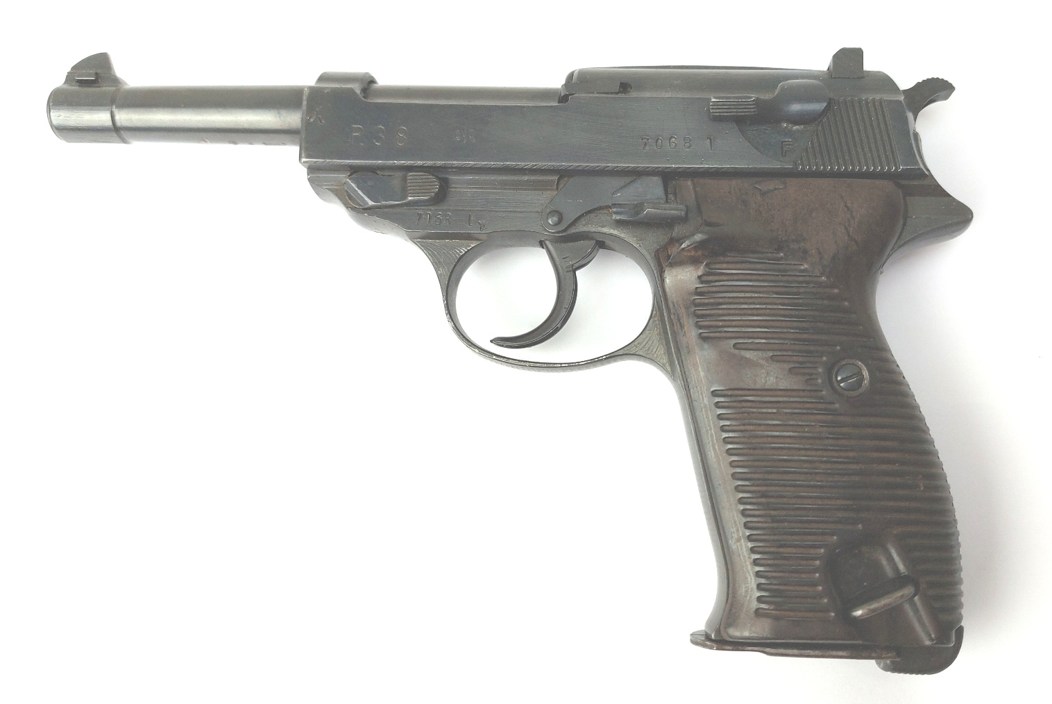 German, WW2- Feb 1944, Walther P38 Semi Automatic Pistol, cyq-Spreewerk, Matching Nos 7068 l, WaA88, Possible Soviet Capture, Old Spec UK Deactivation