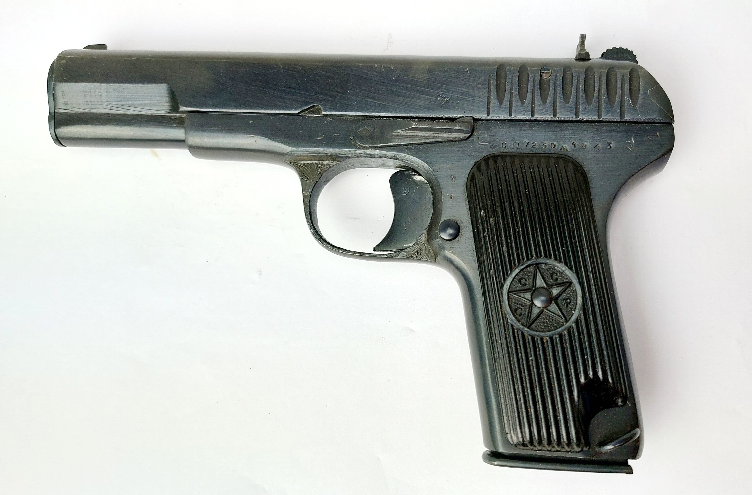 Russian / Soviet, WW2-Dated 1943, Tokarev TT-33 Semi-Automatic Pistol, 7.62×25mm, Matching Nos СП7230, Izhevsk Arsenal, Old Spec Deactivated