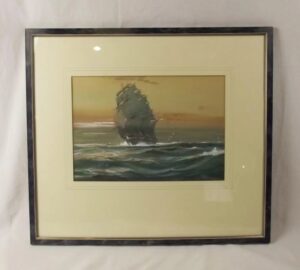 1929 Wilfred Knox ‘In The Trade Winds’ Watercolour Of A Clipper